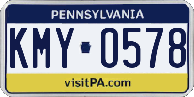 PA license plate KMY0578
