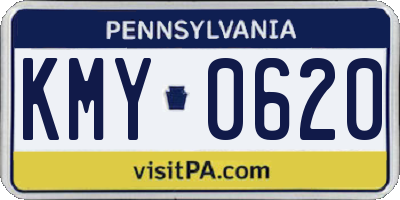 PA license plate KMY0620
