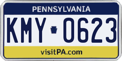 PA license plate KMY0623