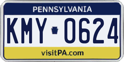 PA license plate KMY0624