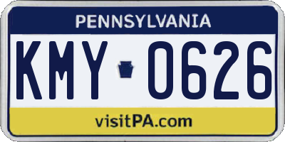 PA license plate KMY0626