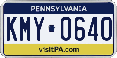 PA license plate KMY0640
