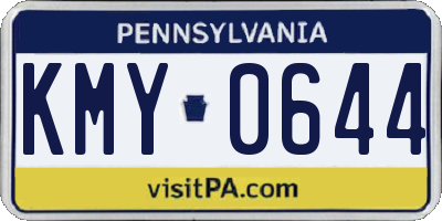 PA license plate KMY0644