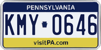 PA license plate KMY0646