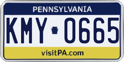 PA license plate KMY0665