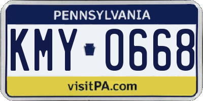 PA license plate KMY0668