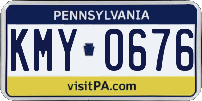 PA license plate KMY0676