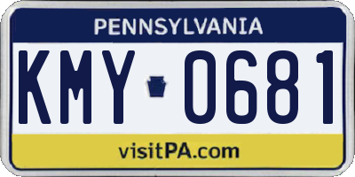 PA license plate KMY0681