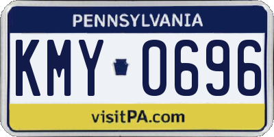 PA license plate KMY0696