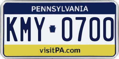 PA license plate KMY0700
