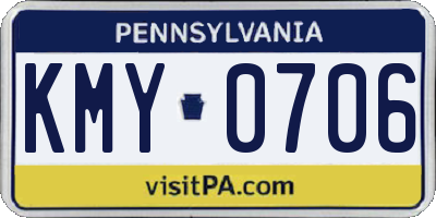 PA license plate KMY0706