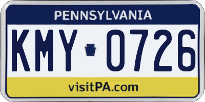 PA license plate KMY0726