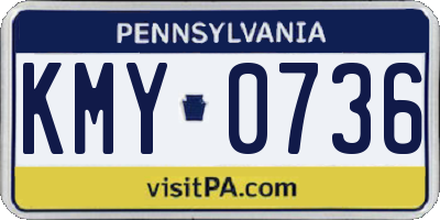 PA license plate KMY0736
