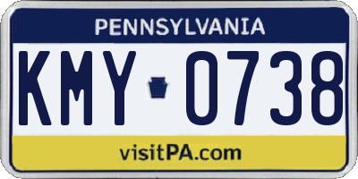 PA license plate KMY0738