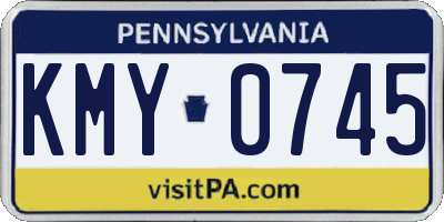 PA license plate KMY0745