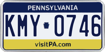 PA license plate KMY0746