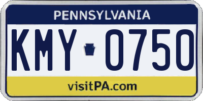 PA license plate KMY0750