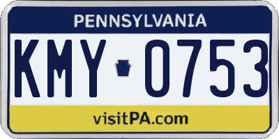 PA license plate KMY0753