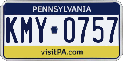 PA license plate KMY0757