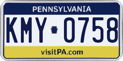 PA license plate KMY0758