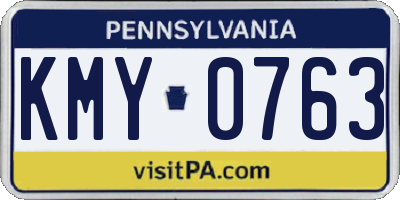 PA license plate KMY0763