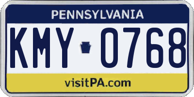 PA license plate KMY0768