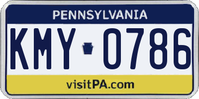 PA license plate KMY0786