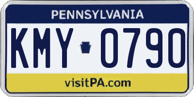 PA license plate KMY0790