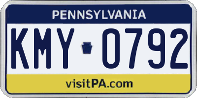 PA license plate KMY0792