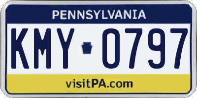 PA license plate KMY0797