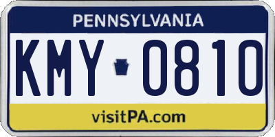 PA license plate KMY0810