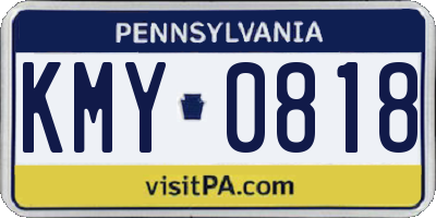 PA license plate KMY0818