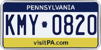 PA license plate KMY0820