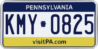 PA license plate KMY0825