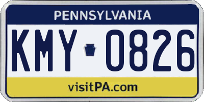 PA license plate KMY0826