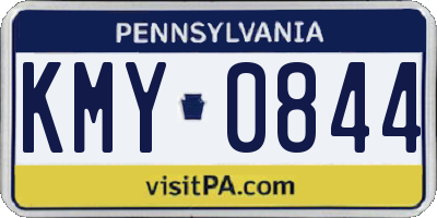 PA license plate KMY0844
