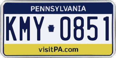 PA license plate KMY0851