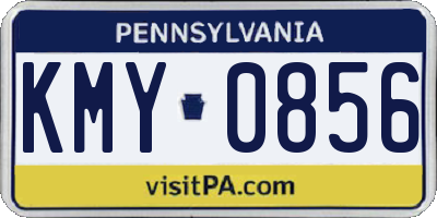 PA license plate KMY0856