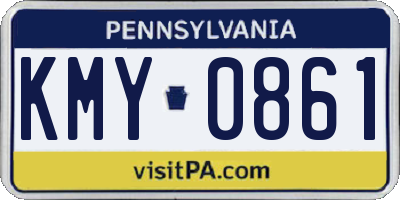 PA license plate KMY0861