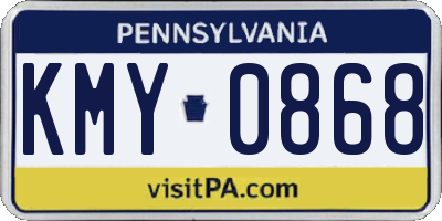 PA license plate KMY0868