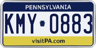 PA license plate KMY0883