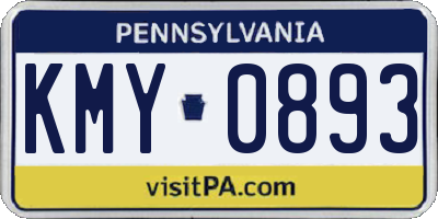 PA license plate KMY0893