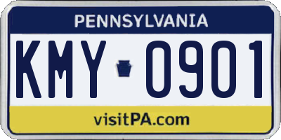 PA license plate KMY0901
