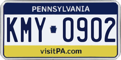 PA license plate KMY0902