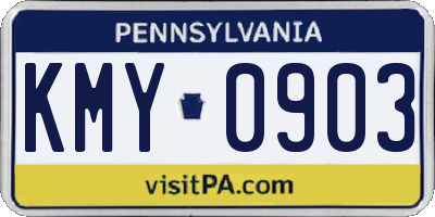 PA license plate KMY0903