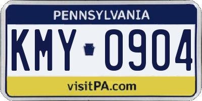 PA license plate KMY0904