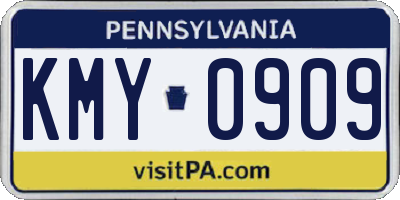PA license plate KMY0909