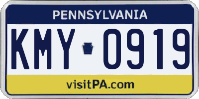 PA license plate KMY0919