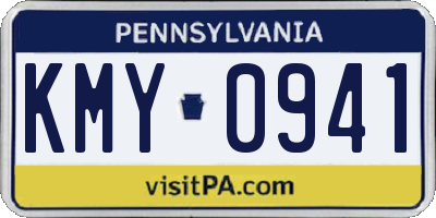 PA license plate KMY0941