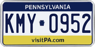 PA license plate KMY0952